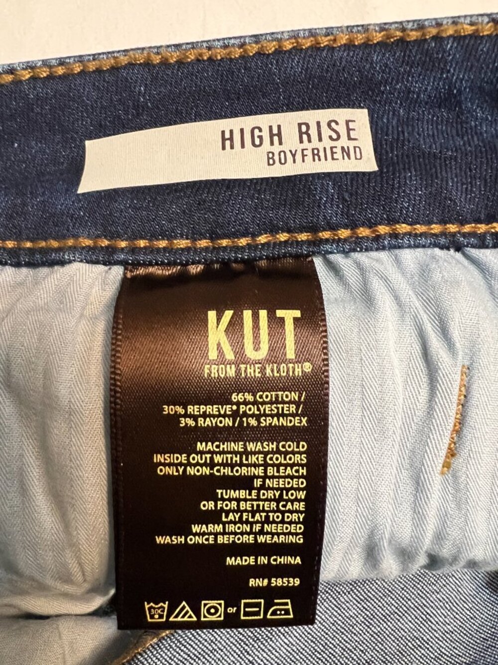 KUT From The Kloth High Rise Boyfriend Jeans Womens 4 Dark Wash Stretch Denim - Picture 8 of 12
